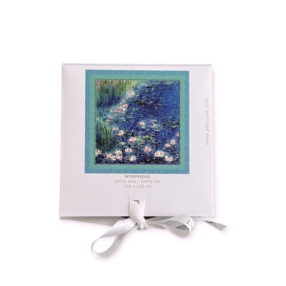 NEW Petrusse Paris Large Silk Scarf Nymphéas Design - Picture 6 of 10